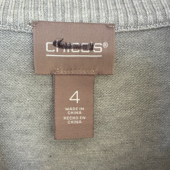 NWT Chico’s Sweater Sz 4 (2X) ColorBlock Mystic Heather Mock Neck Long Sleeve - Picture 4 of 7